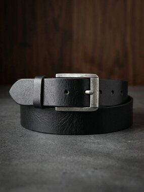 Men Jeans belt in Genuine Leather with Heavy Antique Buckle Belts for Men